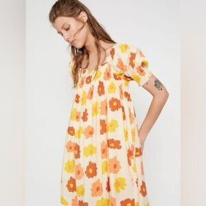 Wild Pony ModCloth Vintage Inspired Puff Sleeve Baby Doll Dress